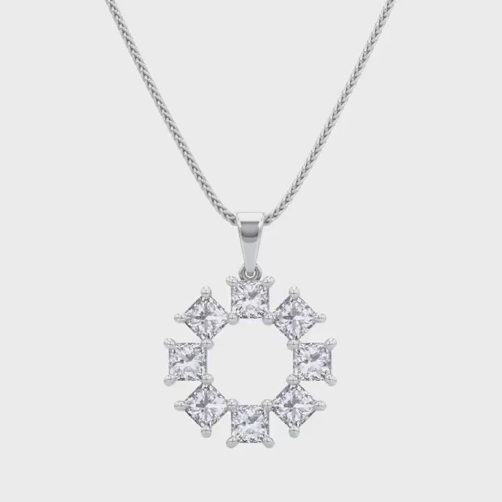 Shimansky 1 TCW My Girl Lucky 8 Diamond Pendant in 18K White Gold 360 Video