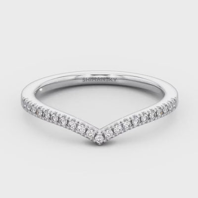 Shimansky - Wishbone Ladies Wedding Band Crafted in 18K White Gold Product Video