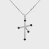 Shimansky 0.4 TCW Southern Cross Microset Black Diamond Pendant 14K White Gold Front View
