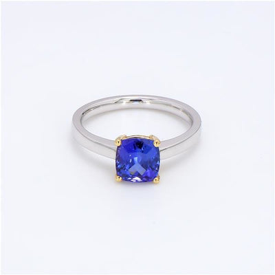 Shimansky - Tanzanite Cushion Cut Solitaire Ring 1.70ct crafted in 18K White and Yellow Gold Product Video