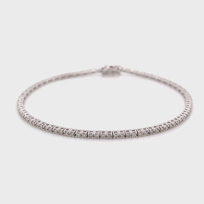 Classic Diamond Tennis Bracelet 1.00 Carat | 14K White Gold Video