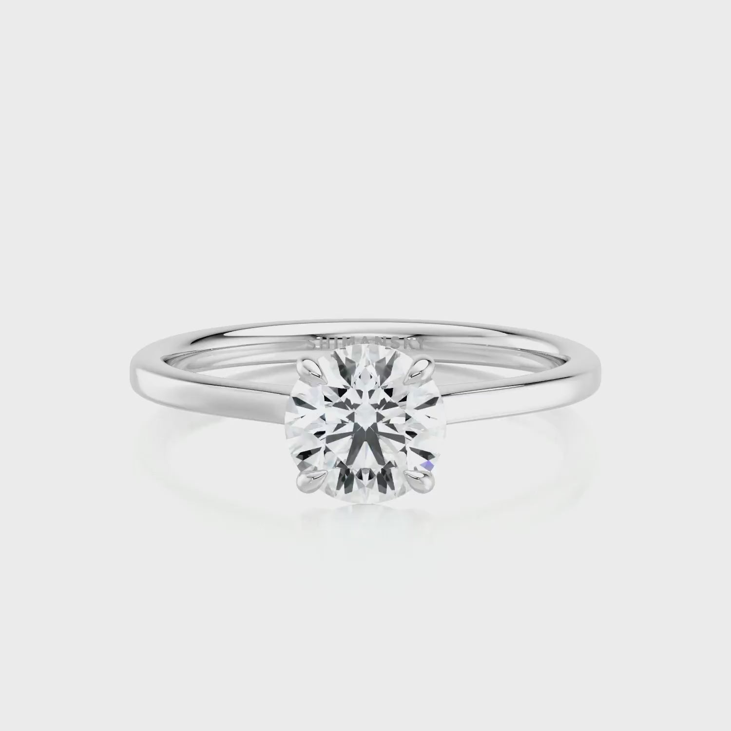 Shimansky 1ct Victoria Eight Hearts Solitaire Diamond Engagement Ring in Platinum 360 Video