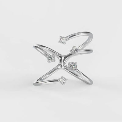 Shimansky - Southern Cross Small Diamond Ring Crafted in 14K White Gold Product Video