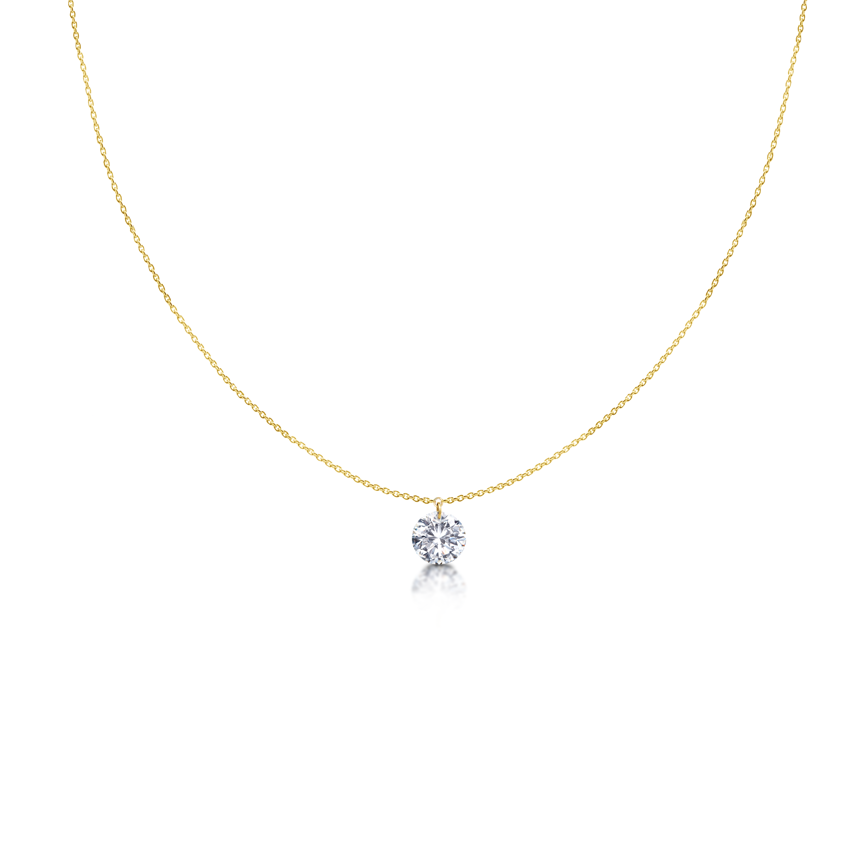 Frameless Diamond Solitaire Necklace