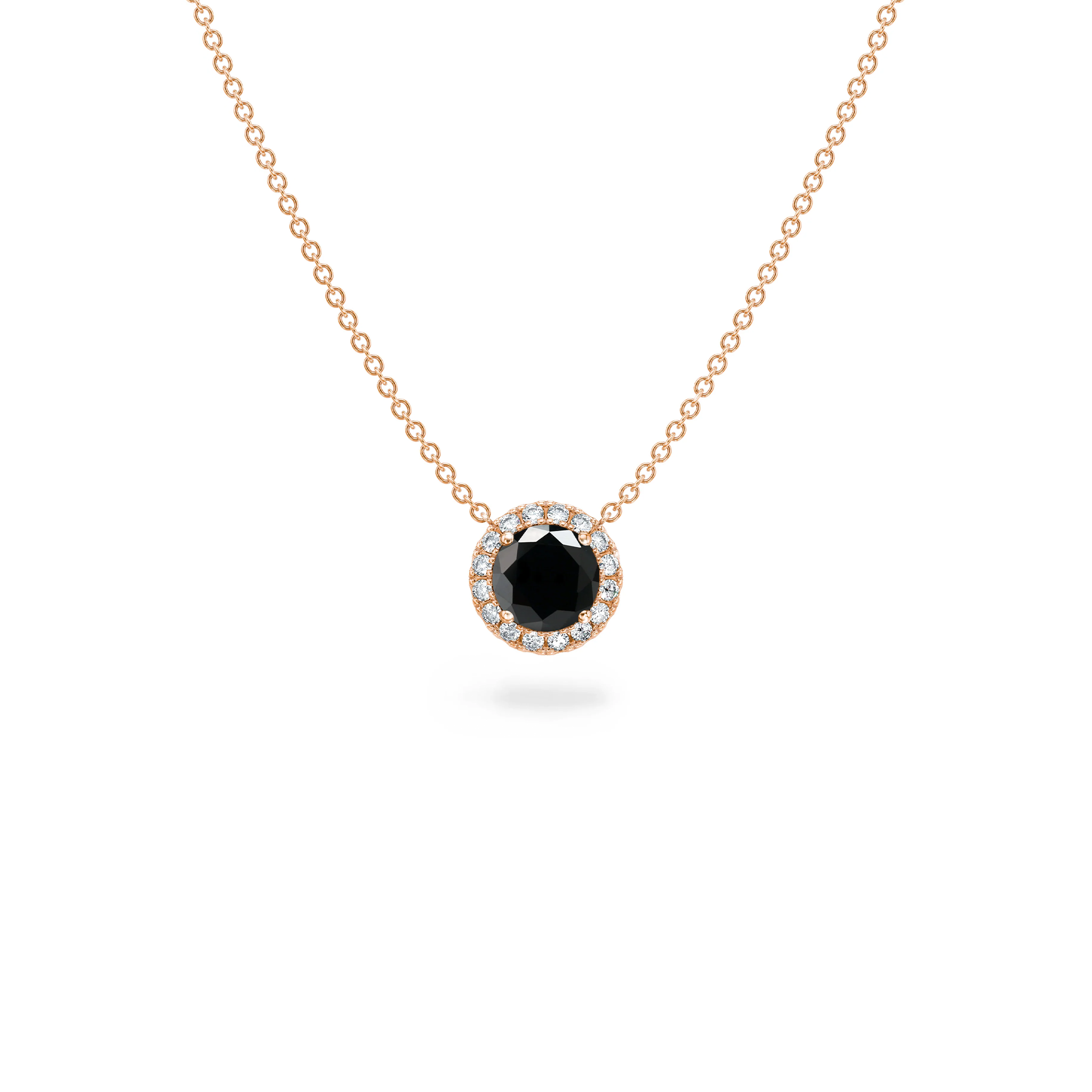 Black Diamond Halo Pendant