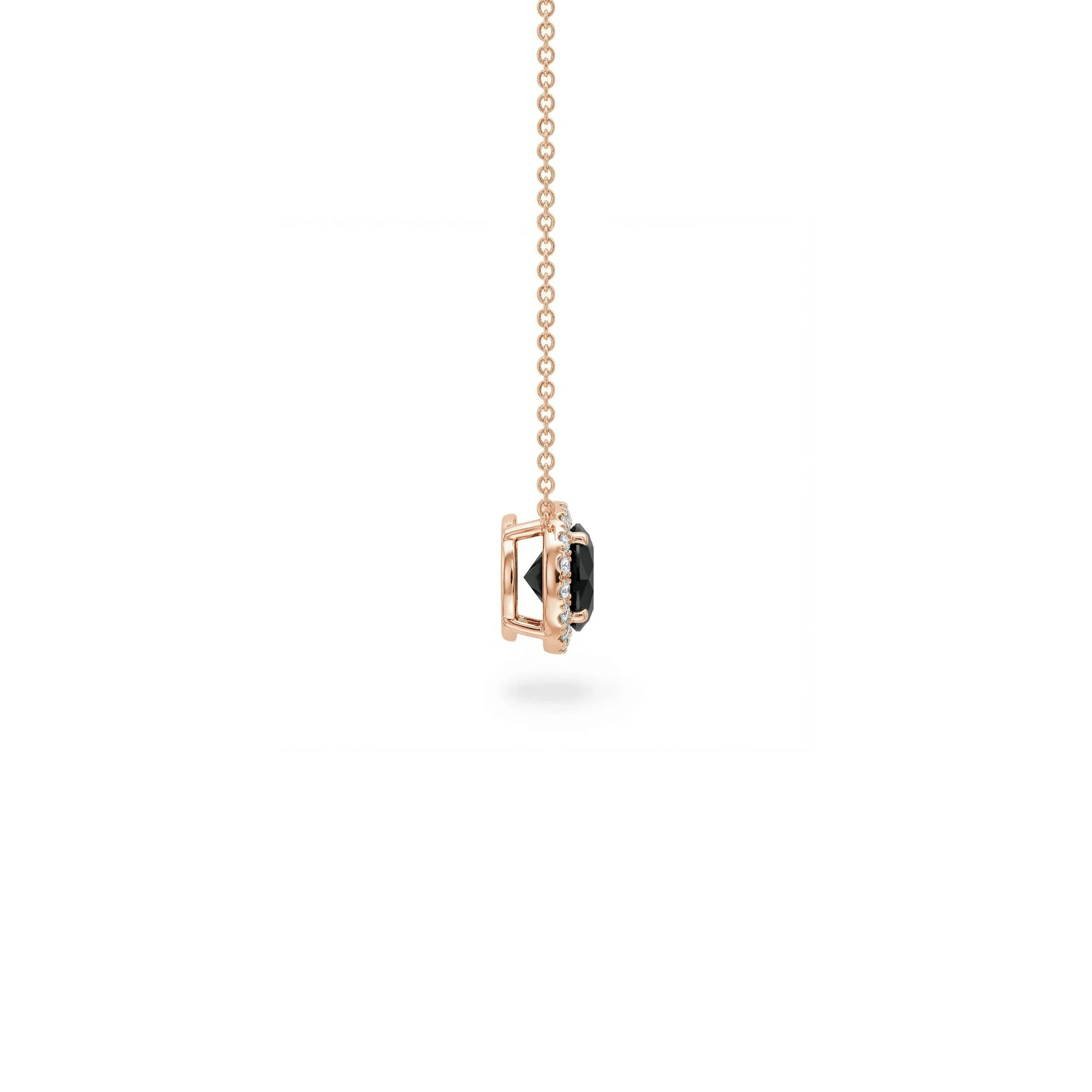 Black Diamond Halo Pendant