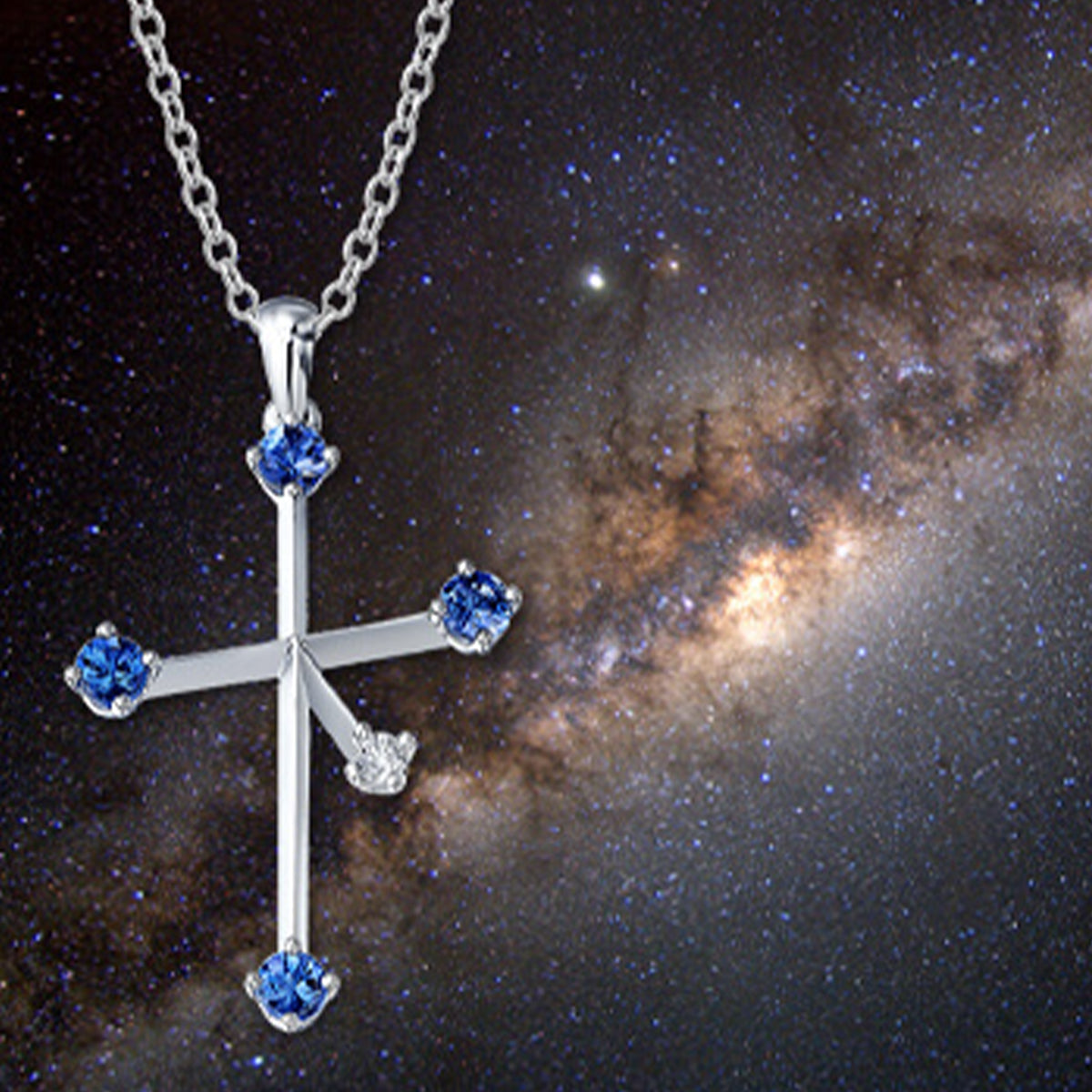 Shimansky Southern Cross Tanzanite and Diamond Pendant in White Gold