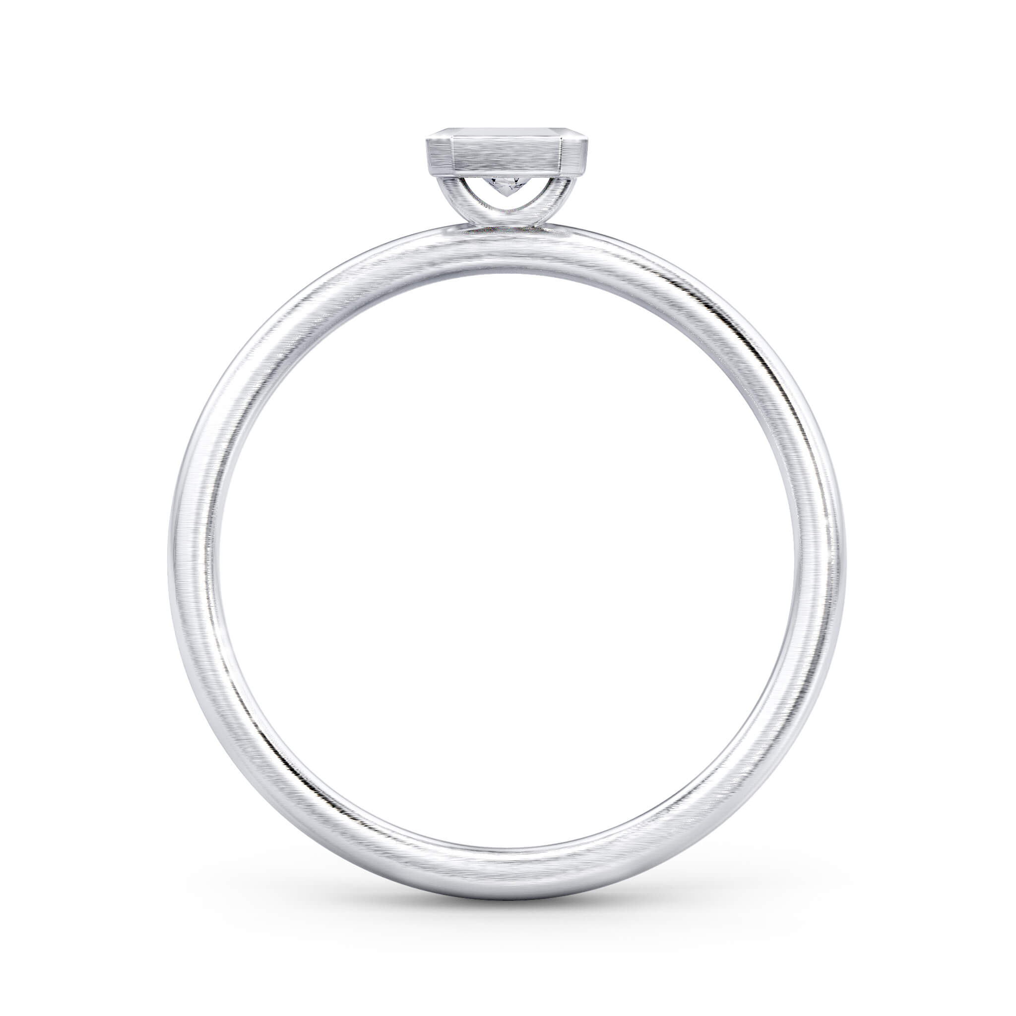 Shimansky - My Girl Diamond Tube Set Solitaire Ring 0.15ct Crafted in Brushed 18K White Gold