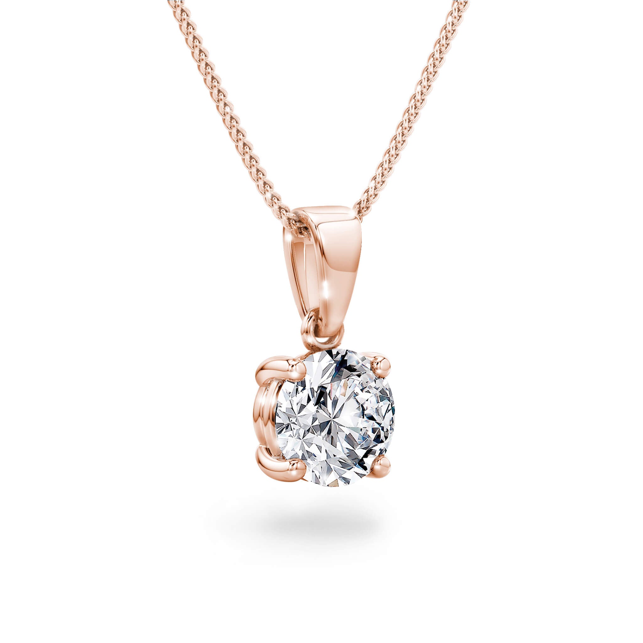 Shimansky - 4 Claw Solitaire Diamond Pendant 1.00ct crafted in 18K Rose Gold