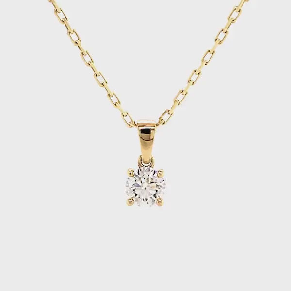 Shimansky - 4 Claw Solitaire Diamond Pendant 0.40ct crafted in 18K Yellow Gold - Product Video