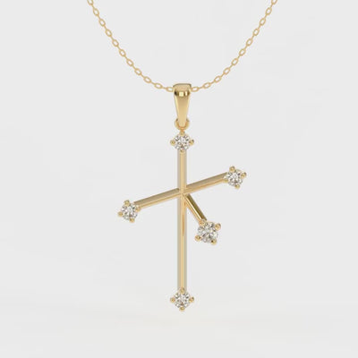 Shimansky - Southern Cross Large Diamond Pendant Crafted in 14K Yellow Gold Product Video