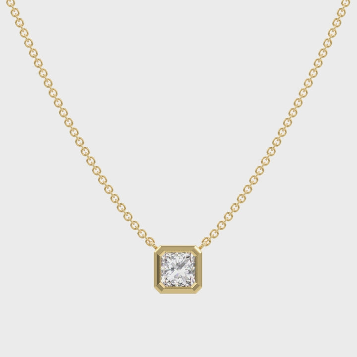 Shimansky - My Girl Diamond Solitaire Tube Set Necklace 0.25ct in 18K Yellow Gold Product Video