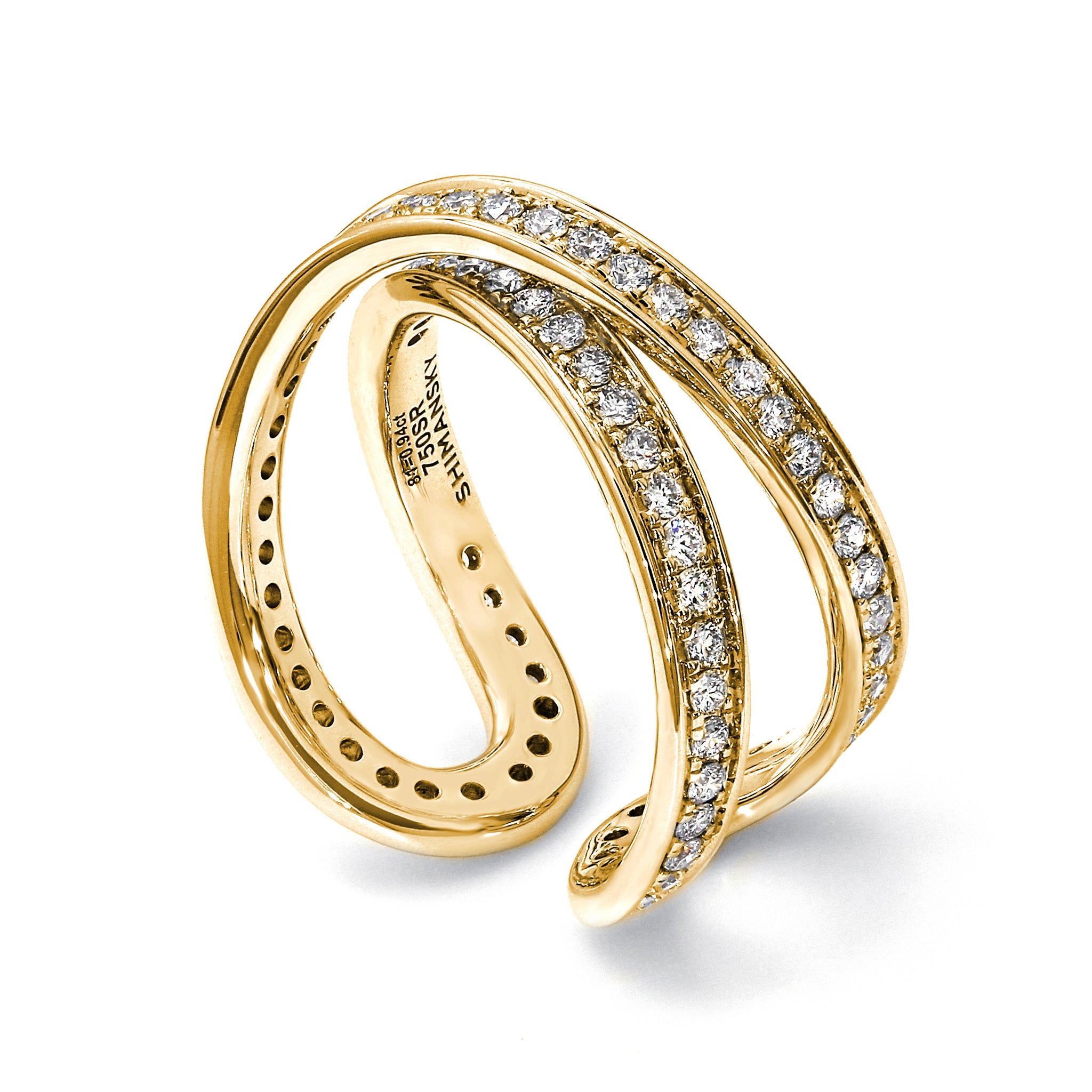 Shimansky - Infinity Classic Pavé Diamond Ring Crafted in 18K Yellow Gold