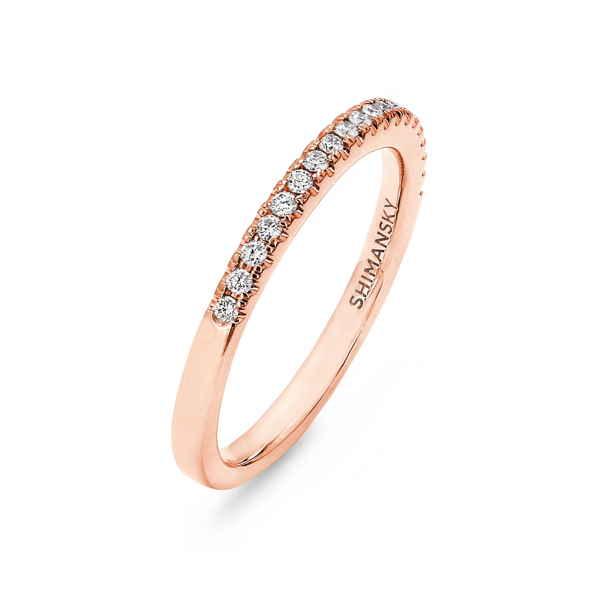 Shimansky - Ladies Diamond Wedding Band Crafted in 18K Rose Gold