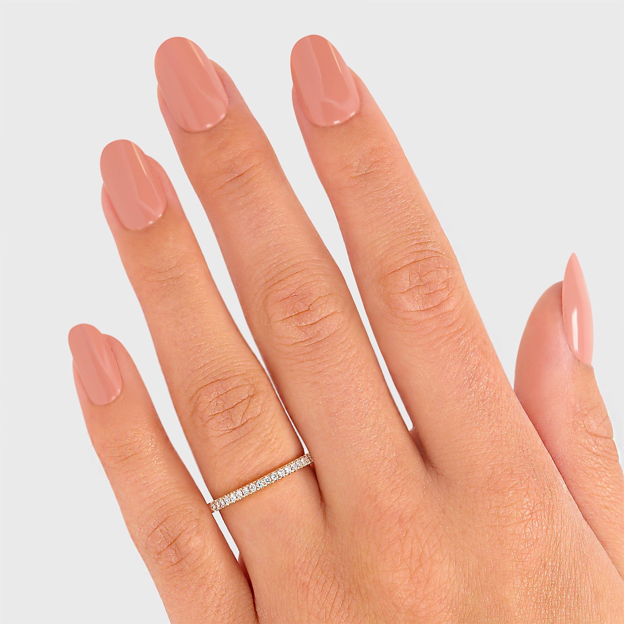 Shimansky - Women Wearing the Ladies Diamond Wedding Band Crafted in 18K Rose Gold