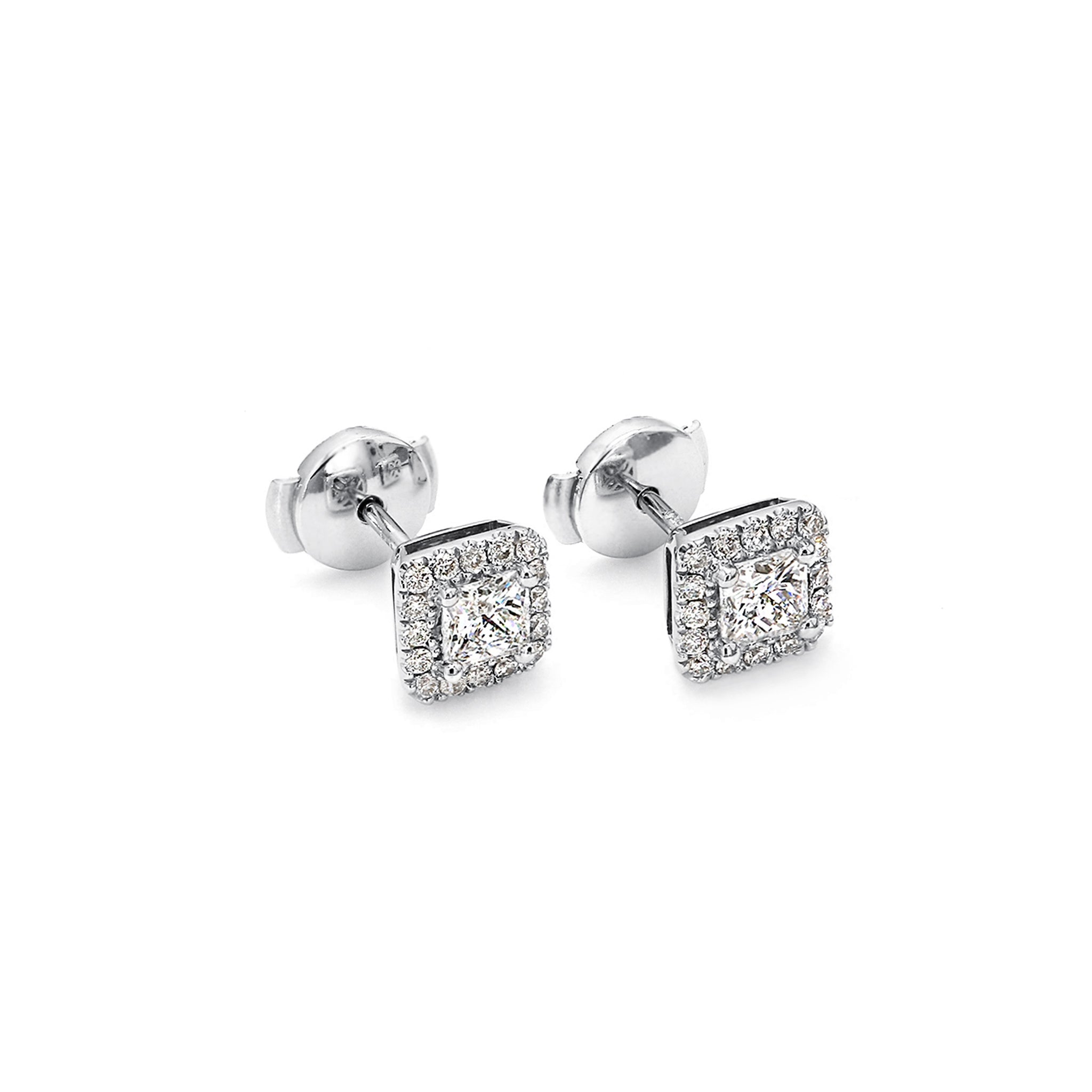 Shimansky - My Girl Diamond Halo Earrings 0.40 Carat Crafted in Platinum