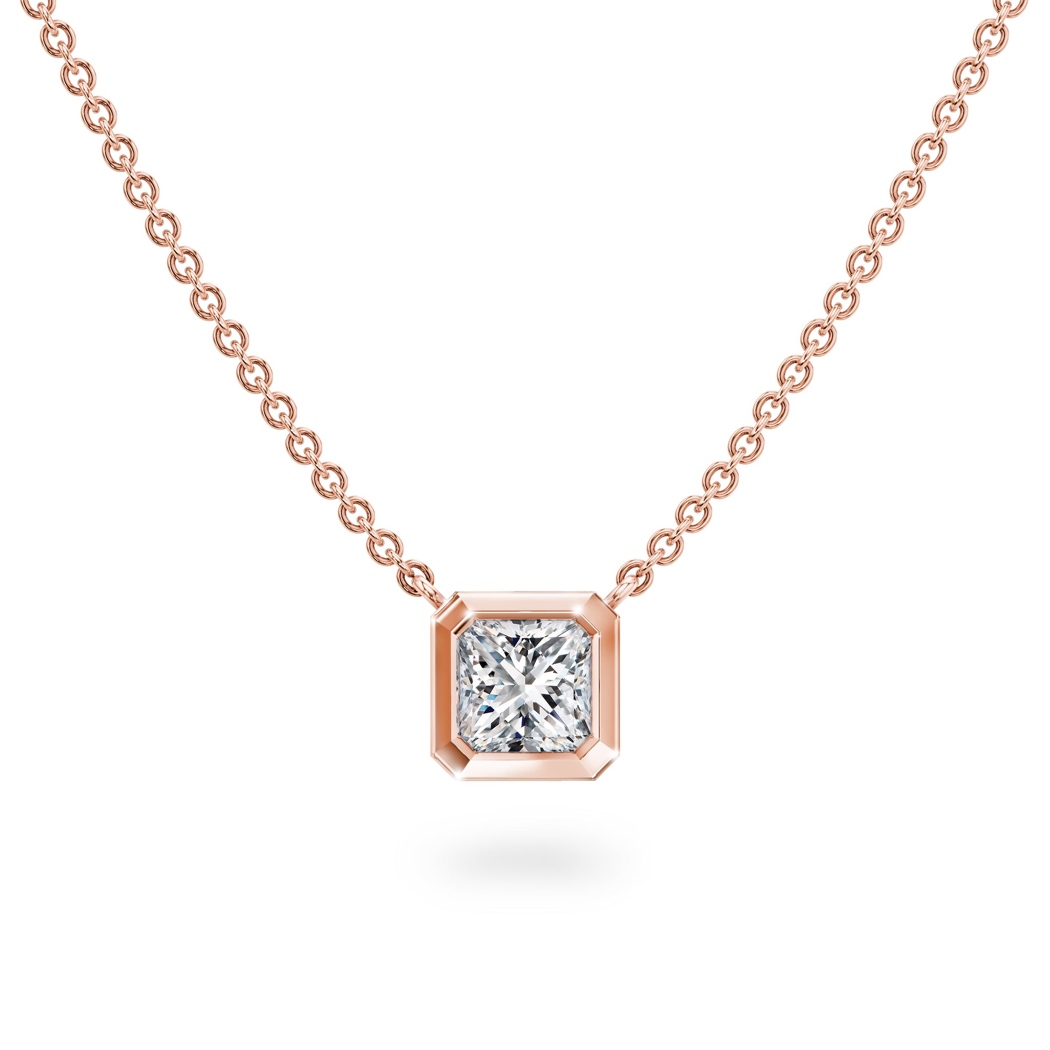 Shimansky - My Girl Diamond Solitaire Tube Set Necklace 0.25ct in 18K Rose Gold