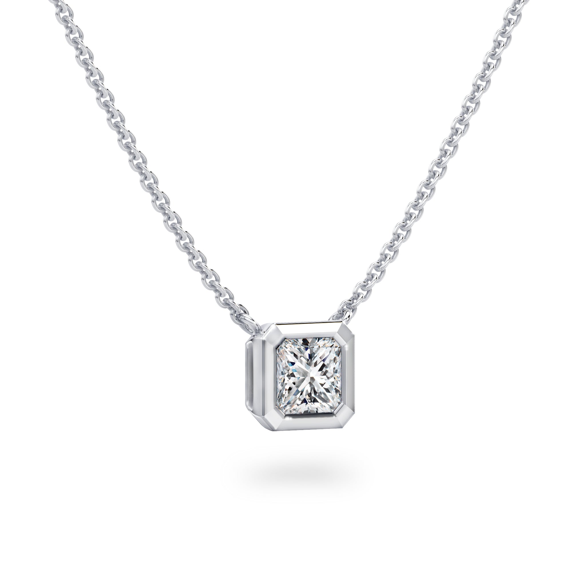 Shimansky - My Girl Diamond Solitaire Tube Set Necklace 0.30ct in 18K White Gold