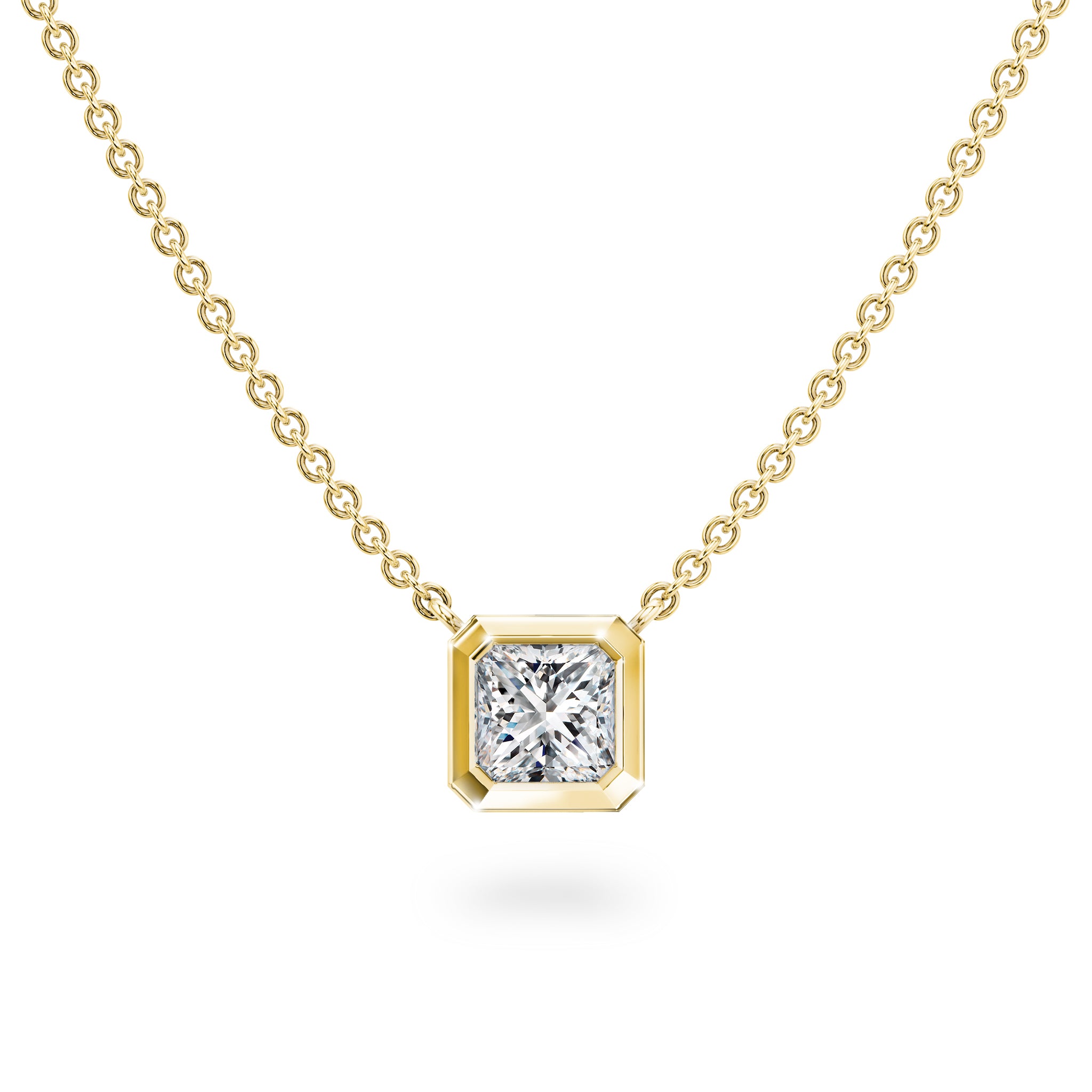 Shimansky - My Girl Diamond Solitaire Tube Set Necklace 0.25ct in 18K Yellow Gold