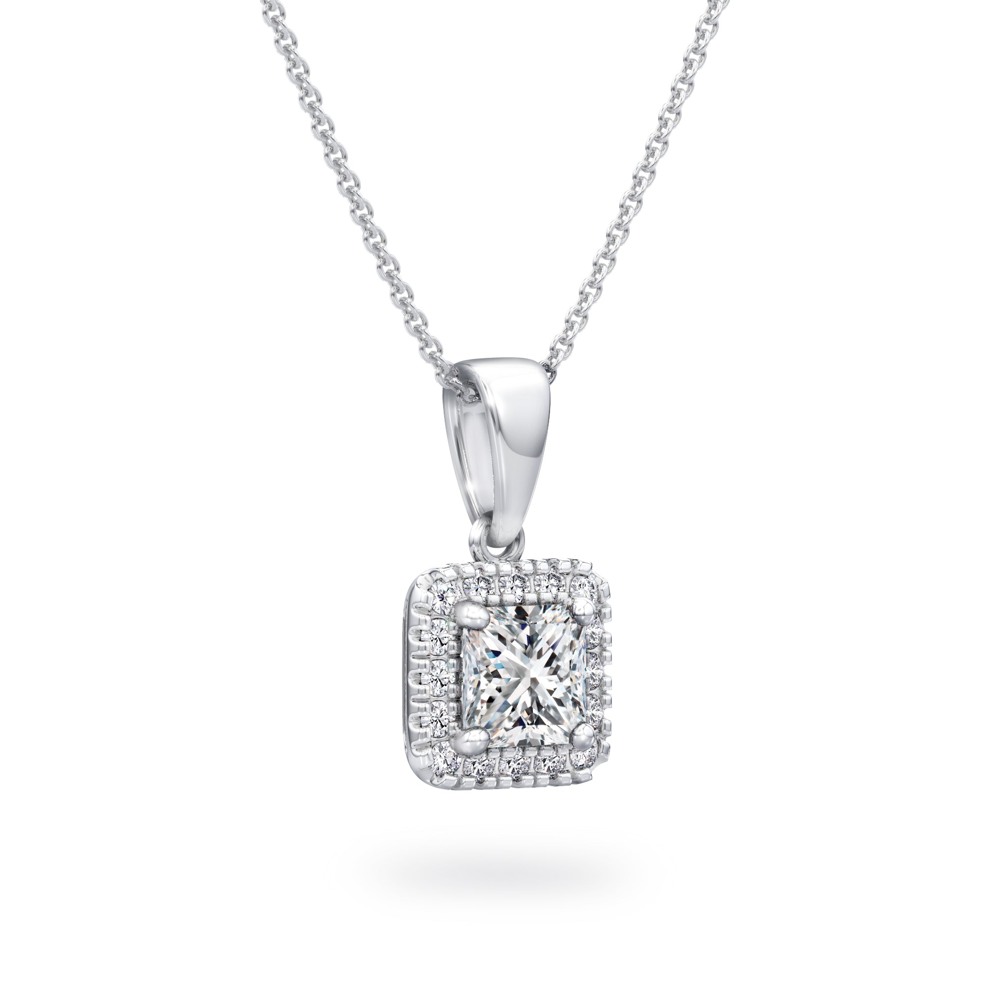 Shimansky - My Girl Diamond Halo Pendant 0.30 Carat Crafted in 18K White Gold