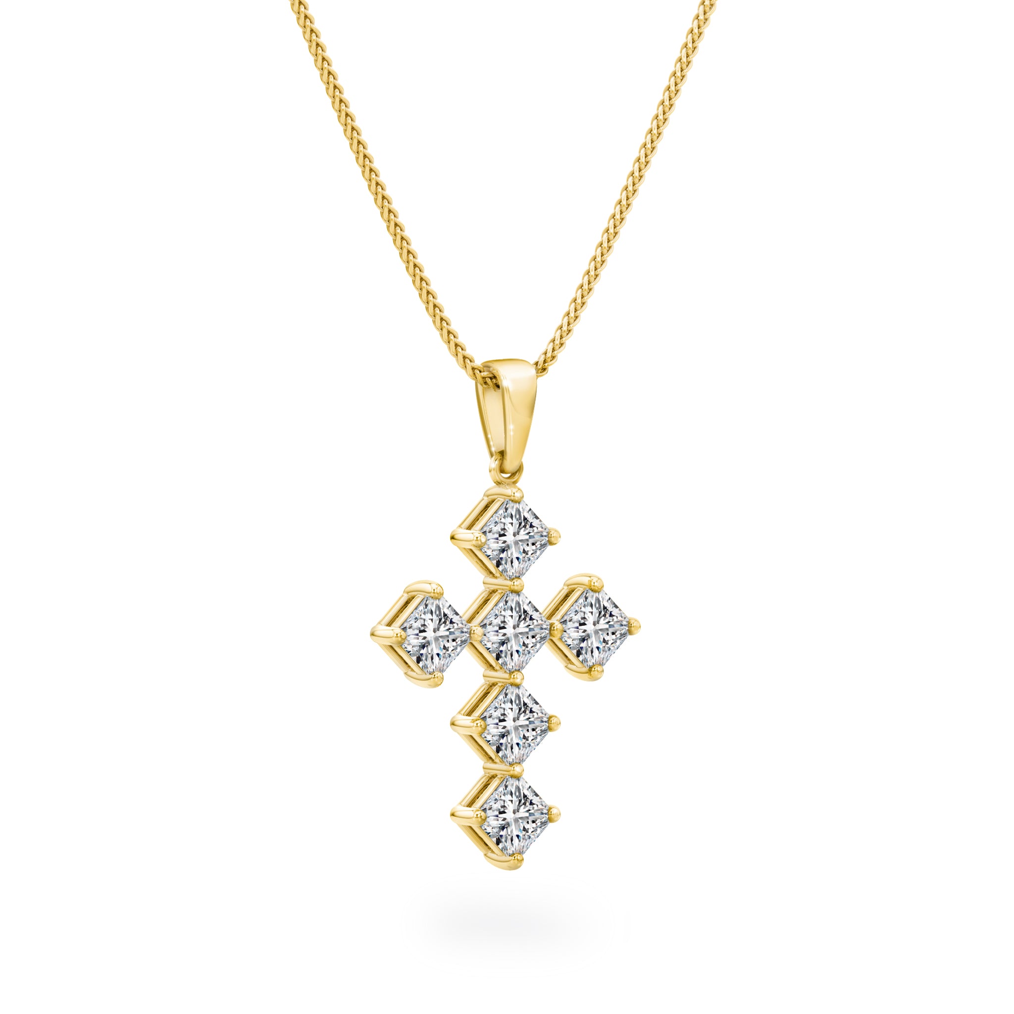 My Girl Diamond Diagonal Cross Pendant 1.00ct Crafted in 18K Yellow Gold - SHIMANSKY.CO.ZA