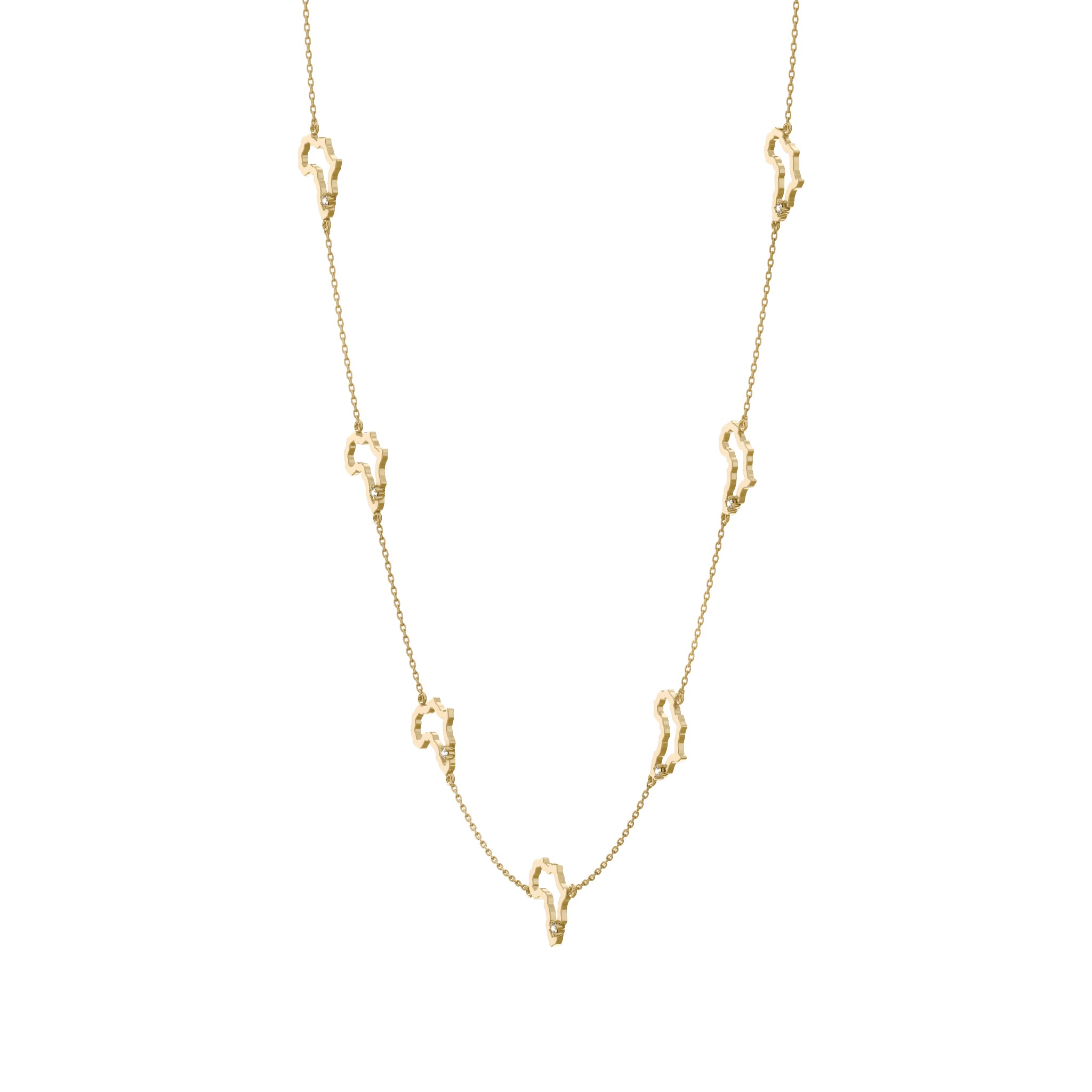 Shimansky - My Africa Diamond Station Necklace Crafted in 14K Yellow Gold