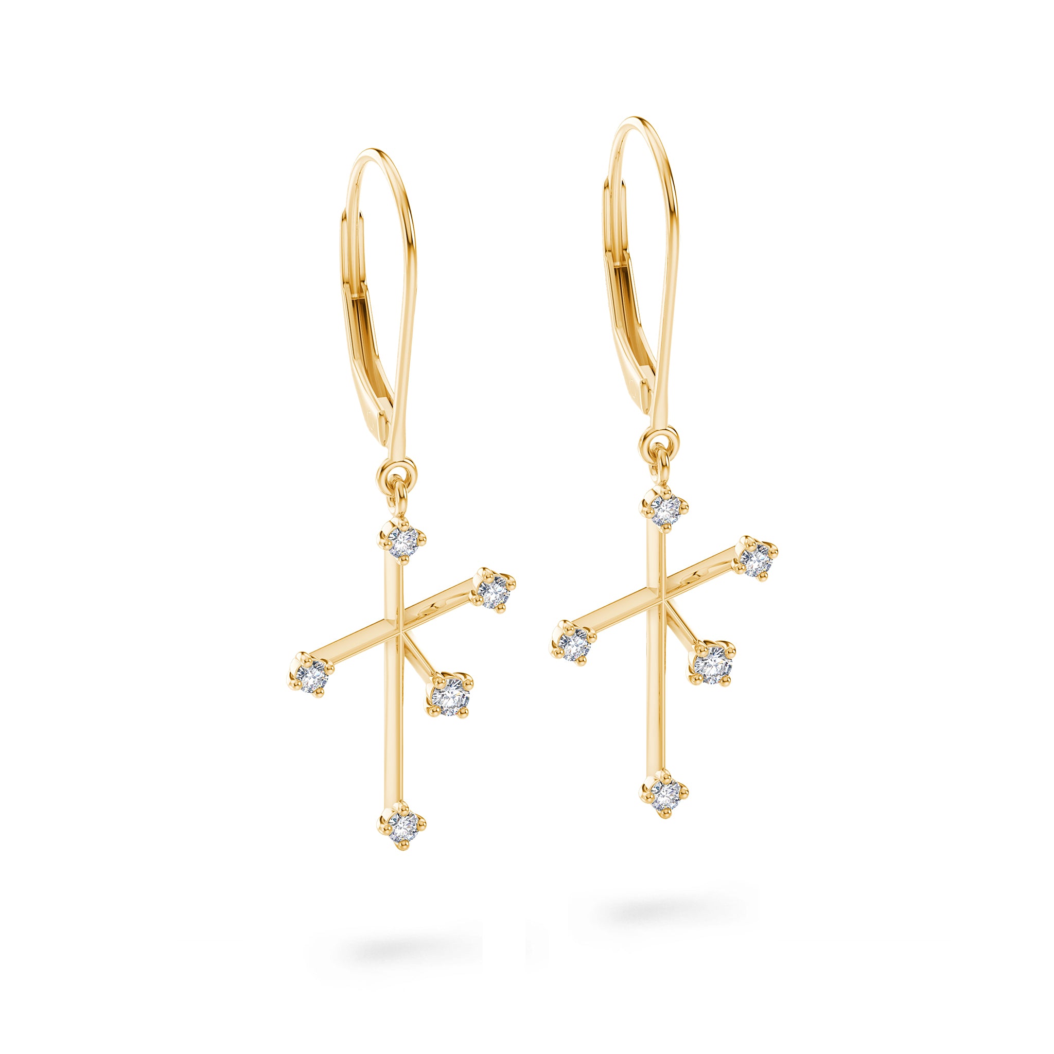 Southern Cross Diamond Drop Earrings Crafted in 14K Yellow Gold - SHIMANSKY.CO.ZA