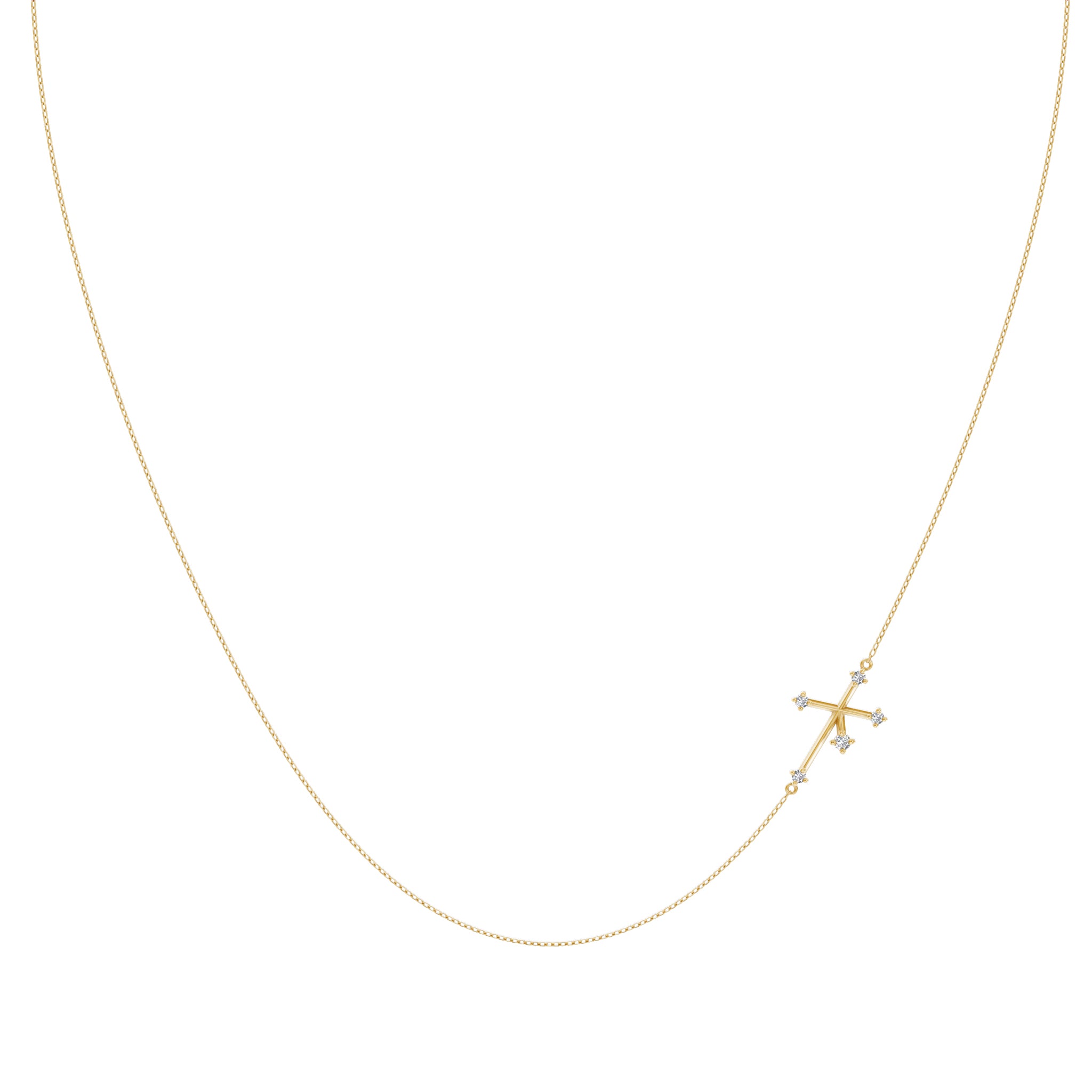 Shimansky - Southern Cross Diamond Necklace Crafted in 14K Yellow Gold