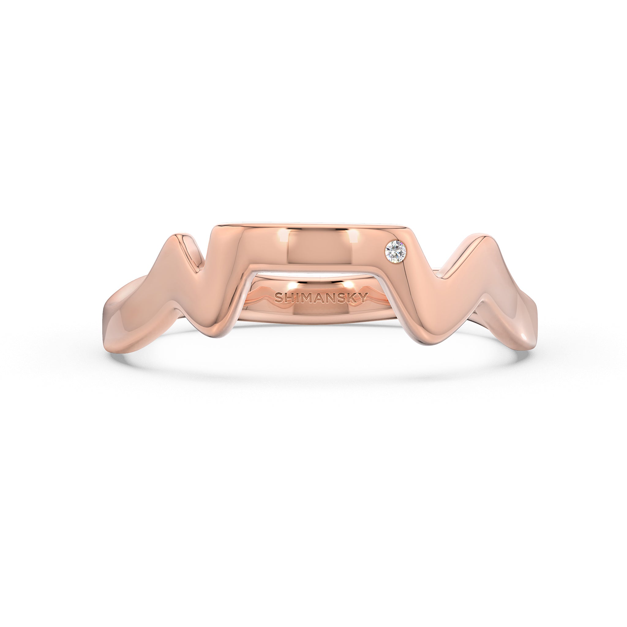 Shimansky - Table Mountain Single Diamond Ring Crafted in 14K Rose Gold