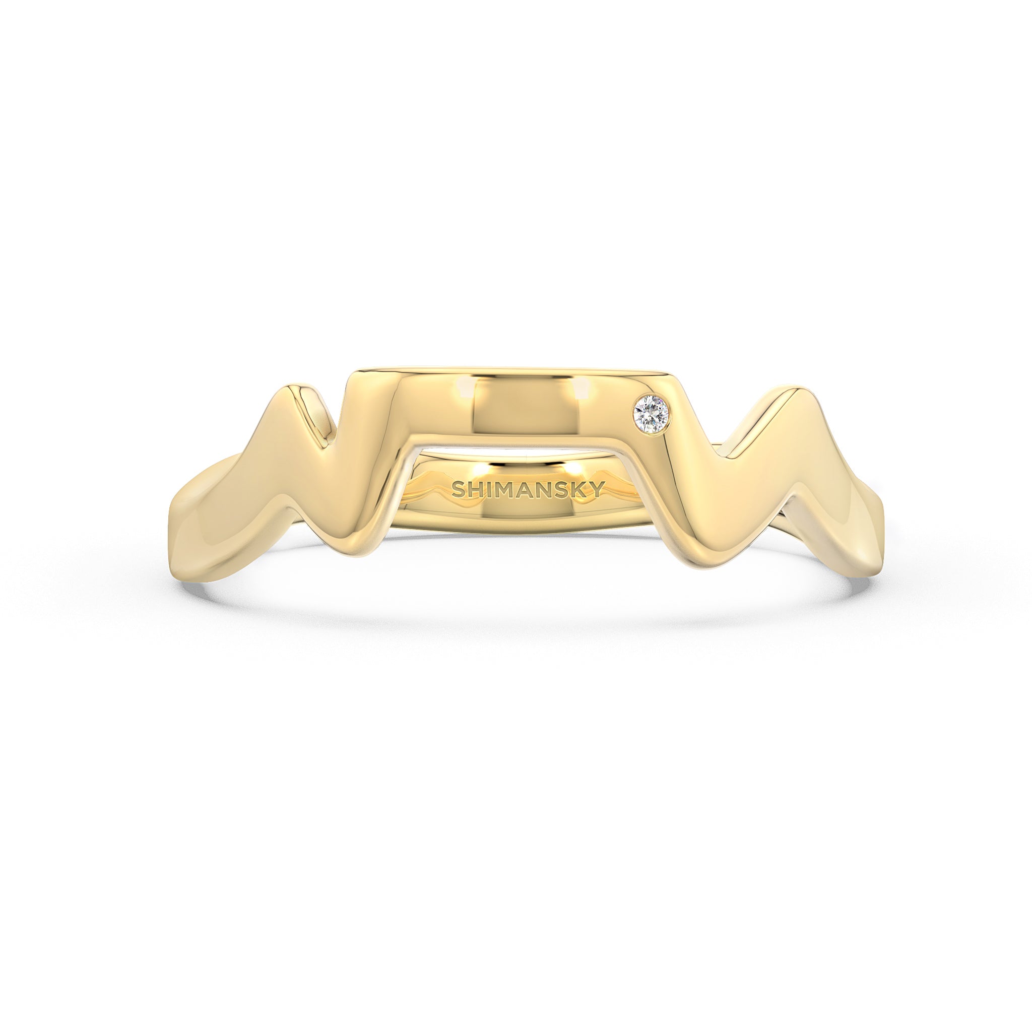 Shimansky - Table Mountain Single Diamond Ring Crafted in 14K Yellow Gold