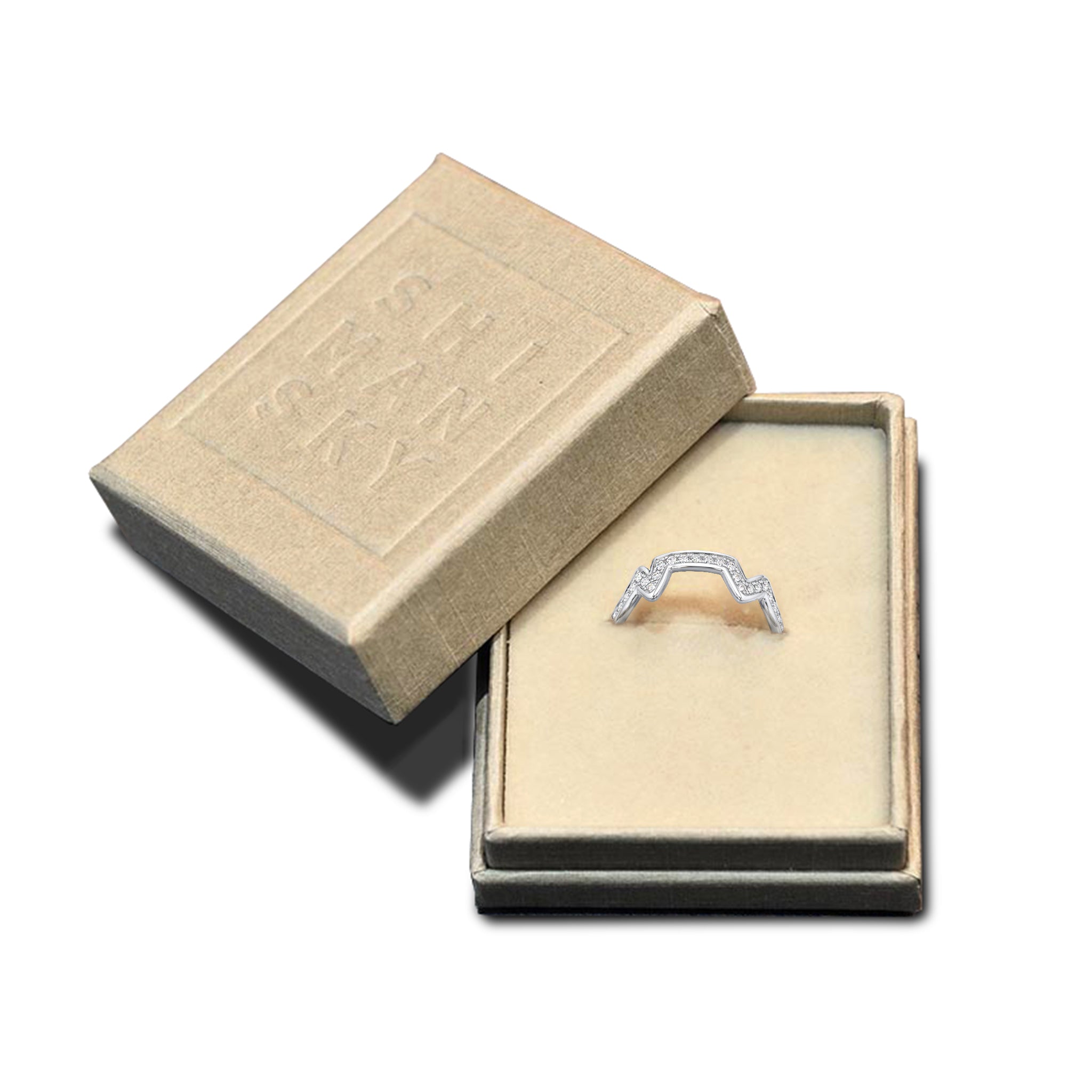 Shimansky - Table Mountain Pave Diamond Ring Crafted in 14K White Gold