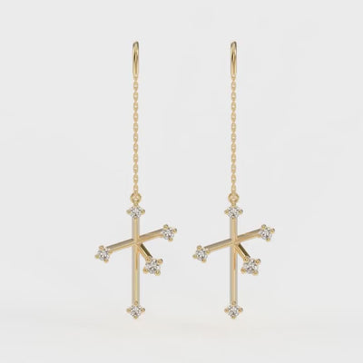 Shimansky - Southern Cross Dangling Diamond Drop Earrings Crafted in 14K Yellow Gold Product Video