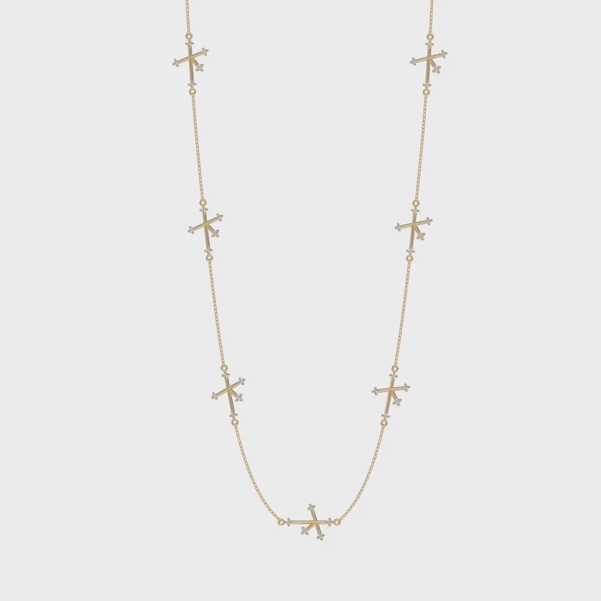 Shimansky - Southern Cross Diamond Necklace Crafted in 14K Yellow Gold Product Video